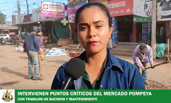 PUNTOS CRÍTICOS DE LAS VÍAS ALREDEDOR DEL MERCADO POMPEYA SON ATENDIDOS POR EL MUNICIPIO